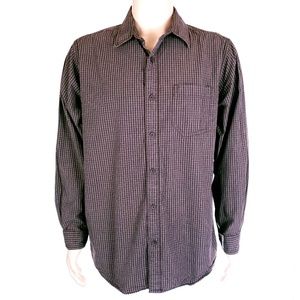 The North Face Men Button Shirt Check Long Sleeves 100% Cotton Size L